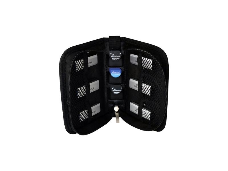 MediaRange Aufbewahrungstasche BOX98 6x USB / 3x SD Schwarz Schützende Tragtasche für Speichermedien