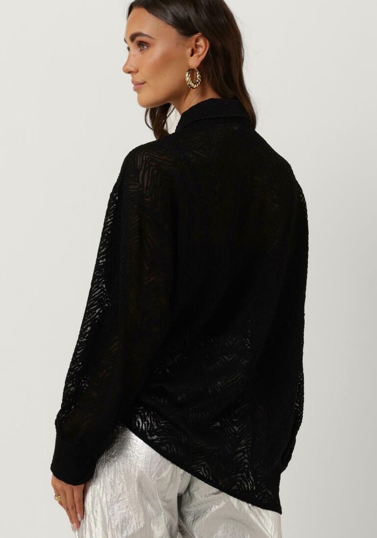 ALIX THE LABEL zwarte alix the label blouse ladies woven zebra lace blouse