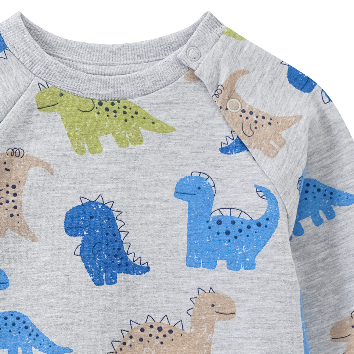 Topomini Baby Sweatshirt mit Dinos allover hellgrau