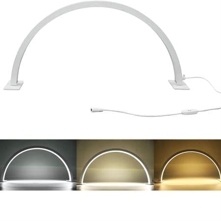 UNIQ halvmåne bue bordlampe for manikyr / øyenvippeforlengelser - hvit