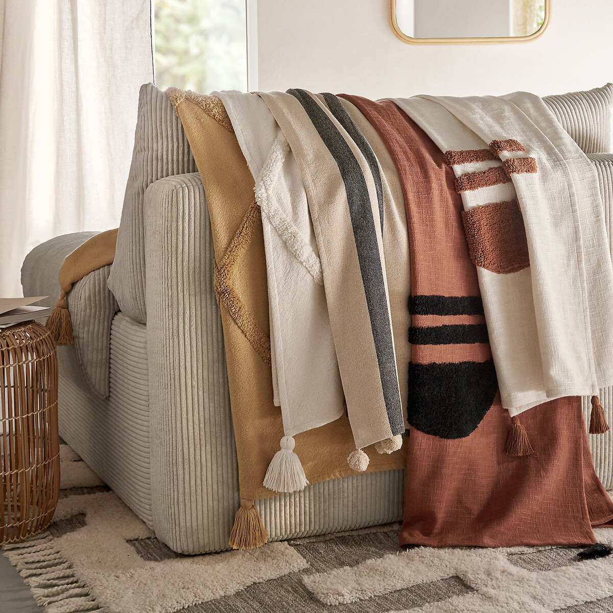 LA REDOUTE INTERIORS<br>Xadrez em algodão tufado, Assap