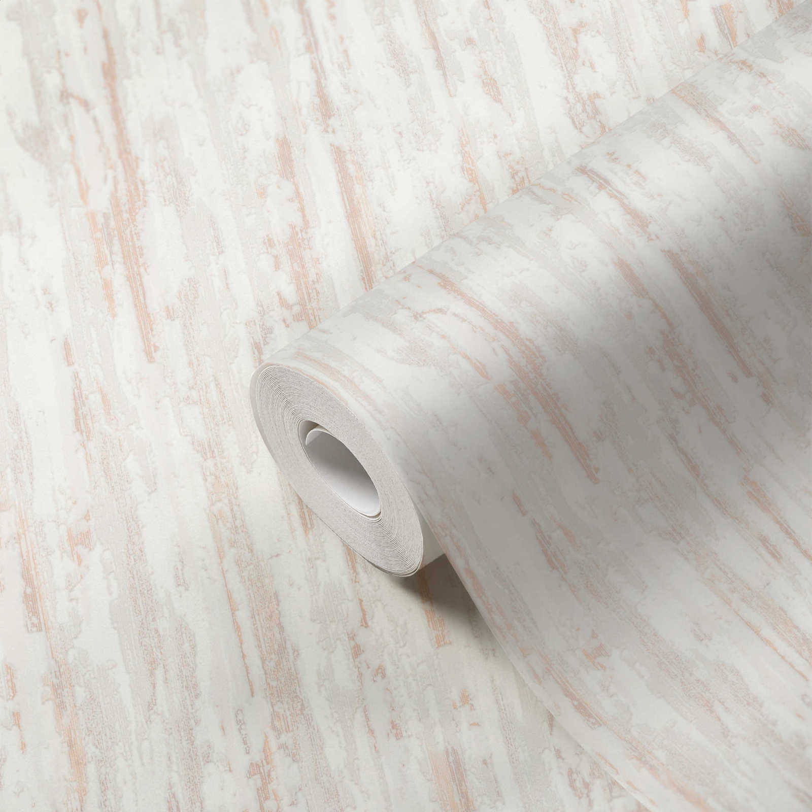 Papiertapete STRUKTURA 2 - weiß-rosa - 10 Meter