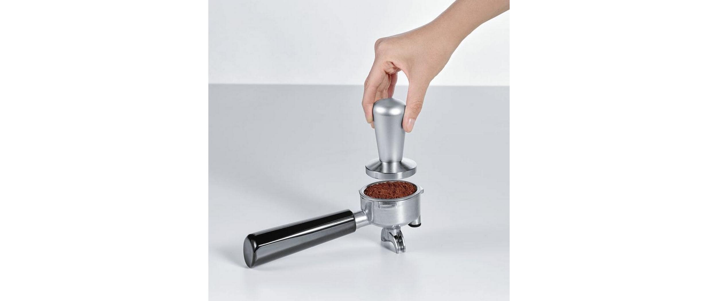 Siebträgermaschine Coffea G50S Silber<br>Kaffeemaschine mit integriertem Mahlwerk