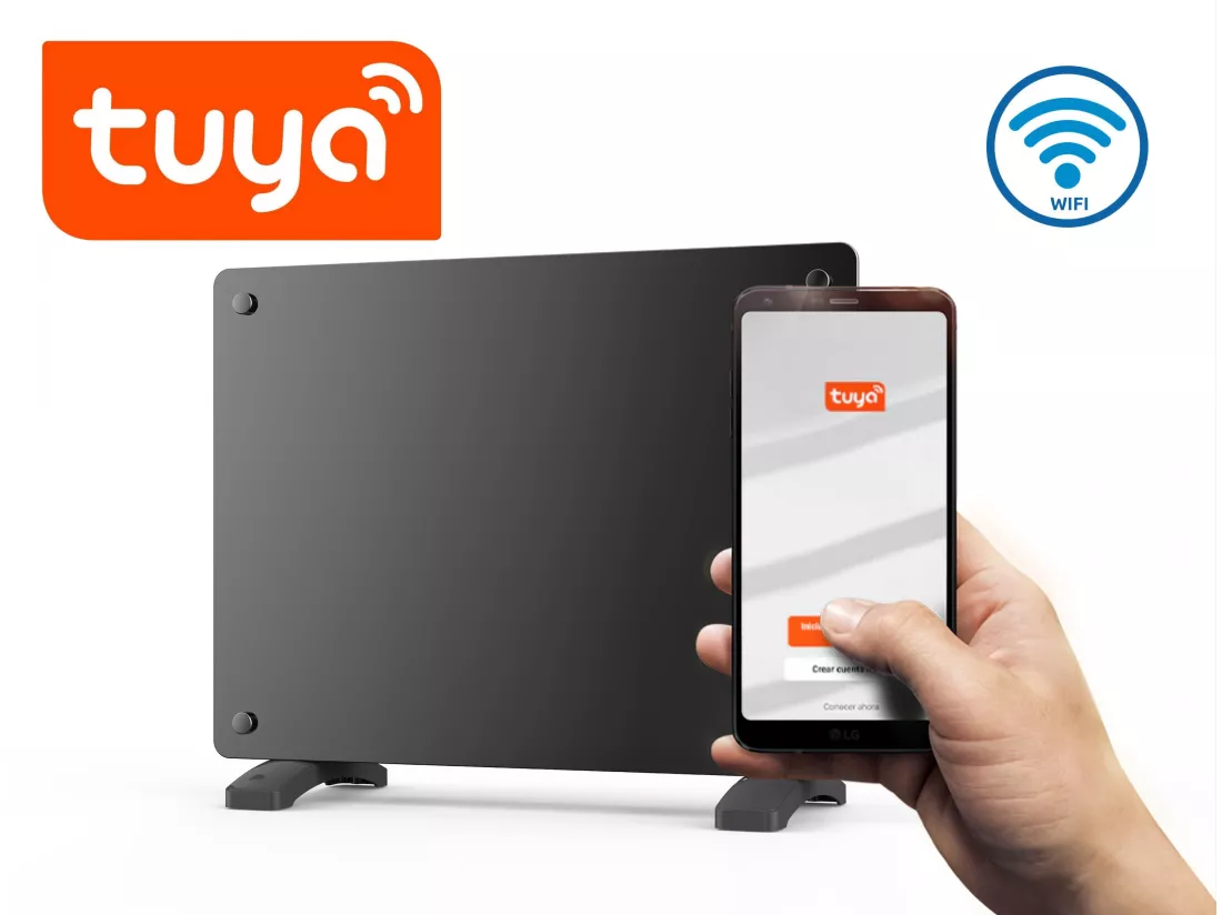 Radiateur avec panneau en verre et commande WiFi App