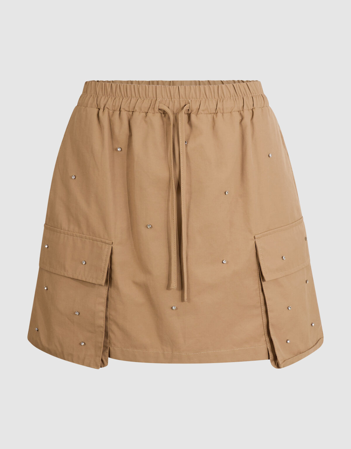 Cargo Strass Mini Rok Beige