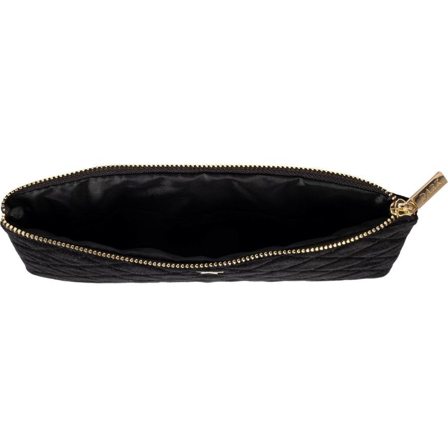 DARK Velvet Quilted Small Pouch Black