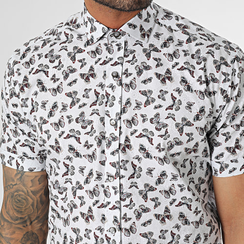 Chemise Manches Courtes Gris Clair