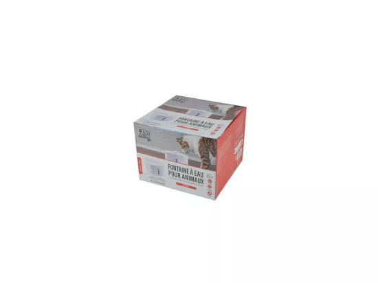 Fontaine à eau pour animaux - 3L - Blanc - L 19,5 x l 19,5 x H 16 cm