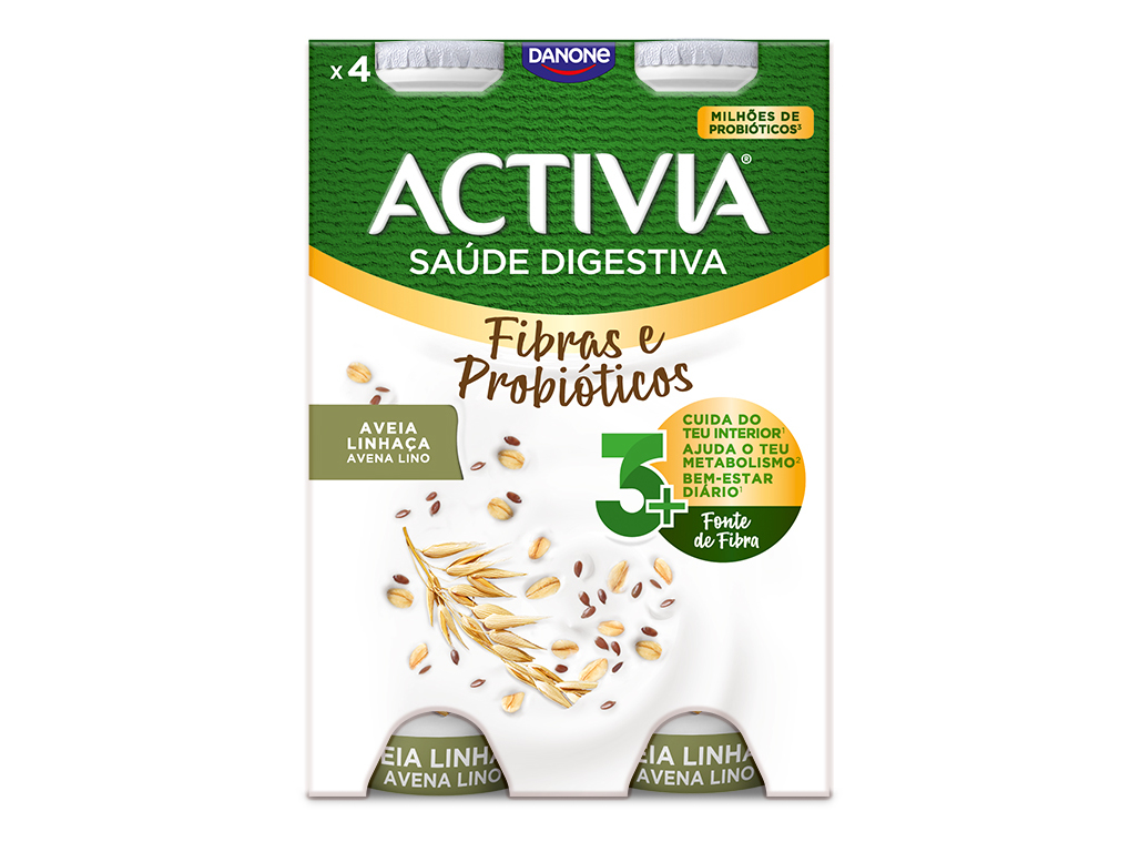 BIFIDUS DANONE ACTIVIA LÍQUIDO AVEIA LINHAÇA 4X155G