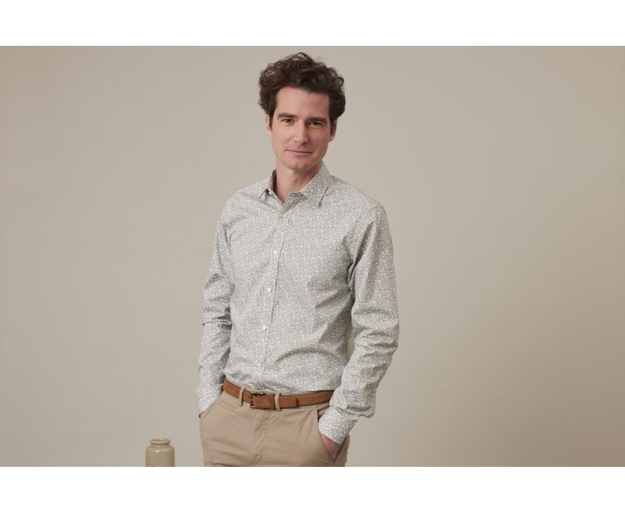 Chemise Vert tilleul imprimée Rouge - SYMPHORIEN