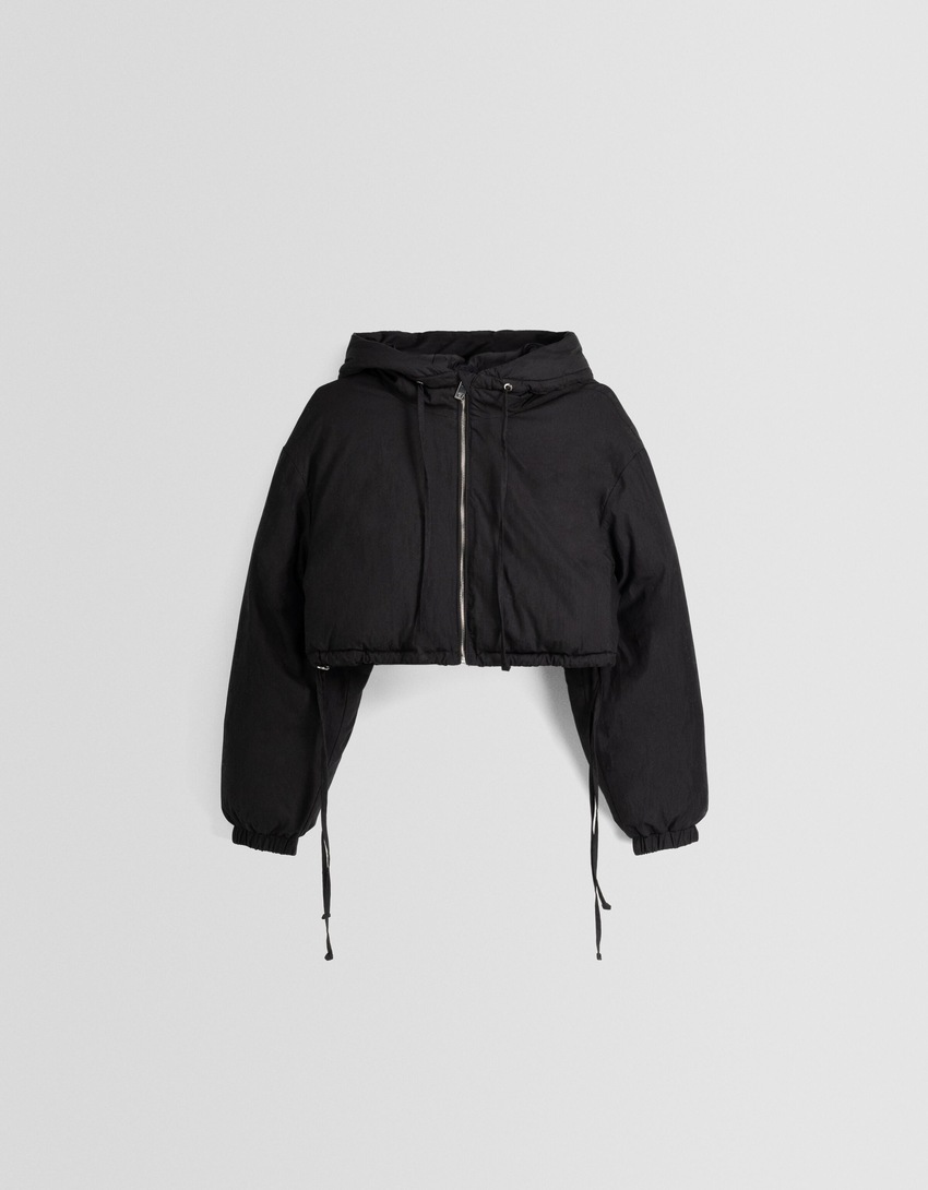 Jaqueta puffer com capuz