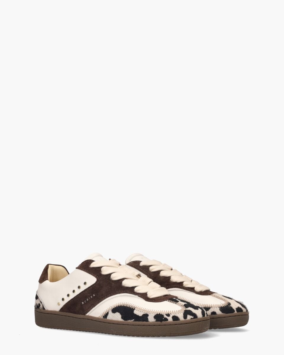 Nubikk Ray Owen Studs Donkerbruin/Off-White Damessneakers