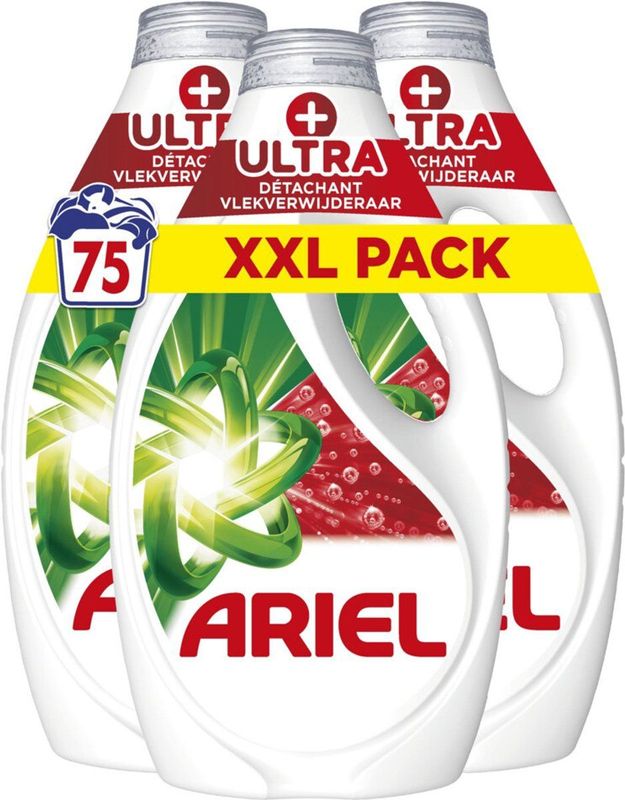 Ariel - Vloeibaar Wasmiddel - 3375 ml - Ultra Vlekverwijderaar - 75 Wasbeurten