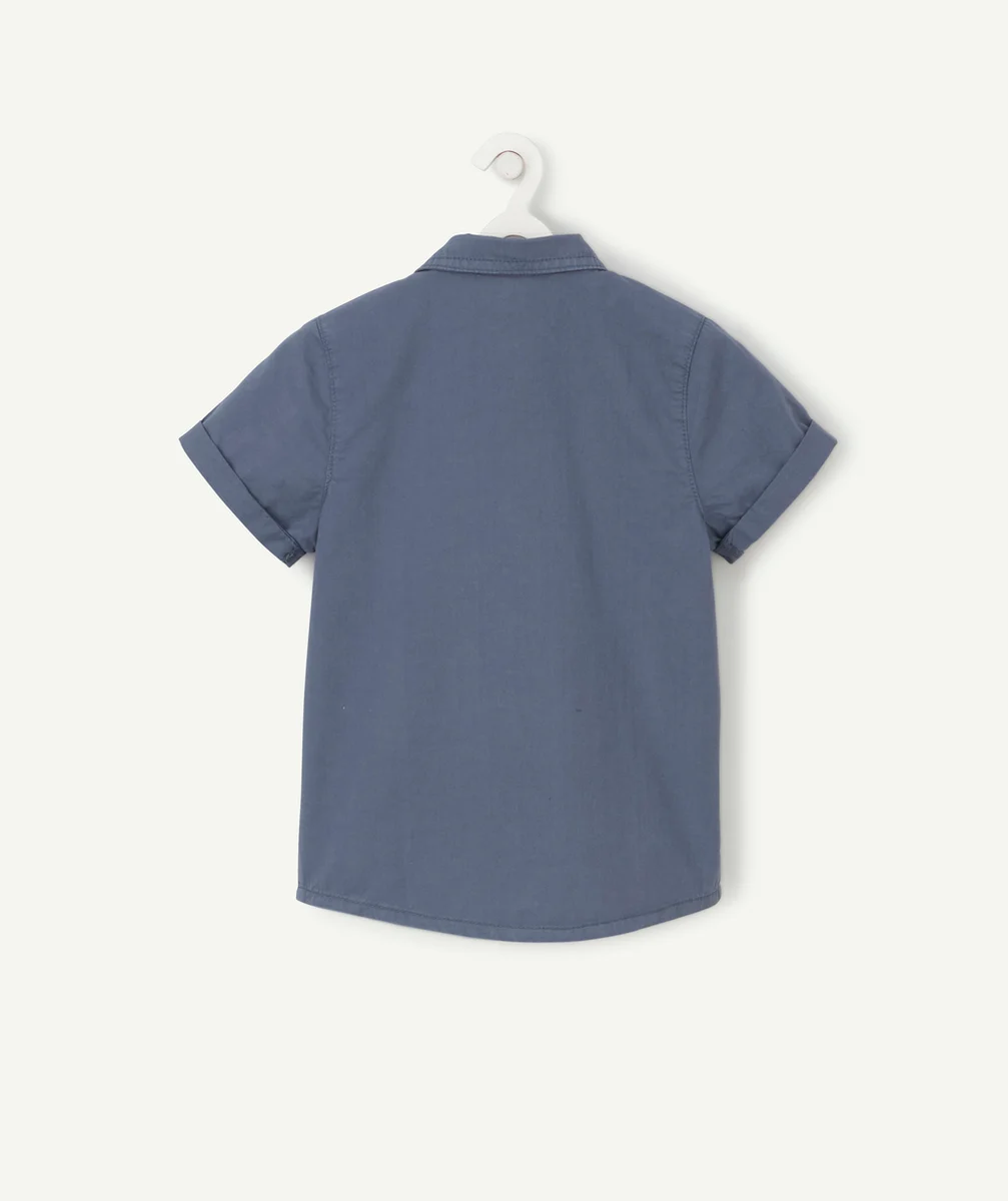 LA CHEMISE BLEUE EN COTON MANCHES COURTES