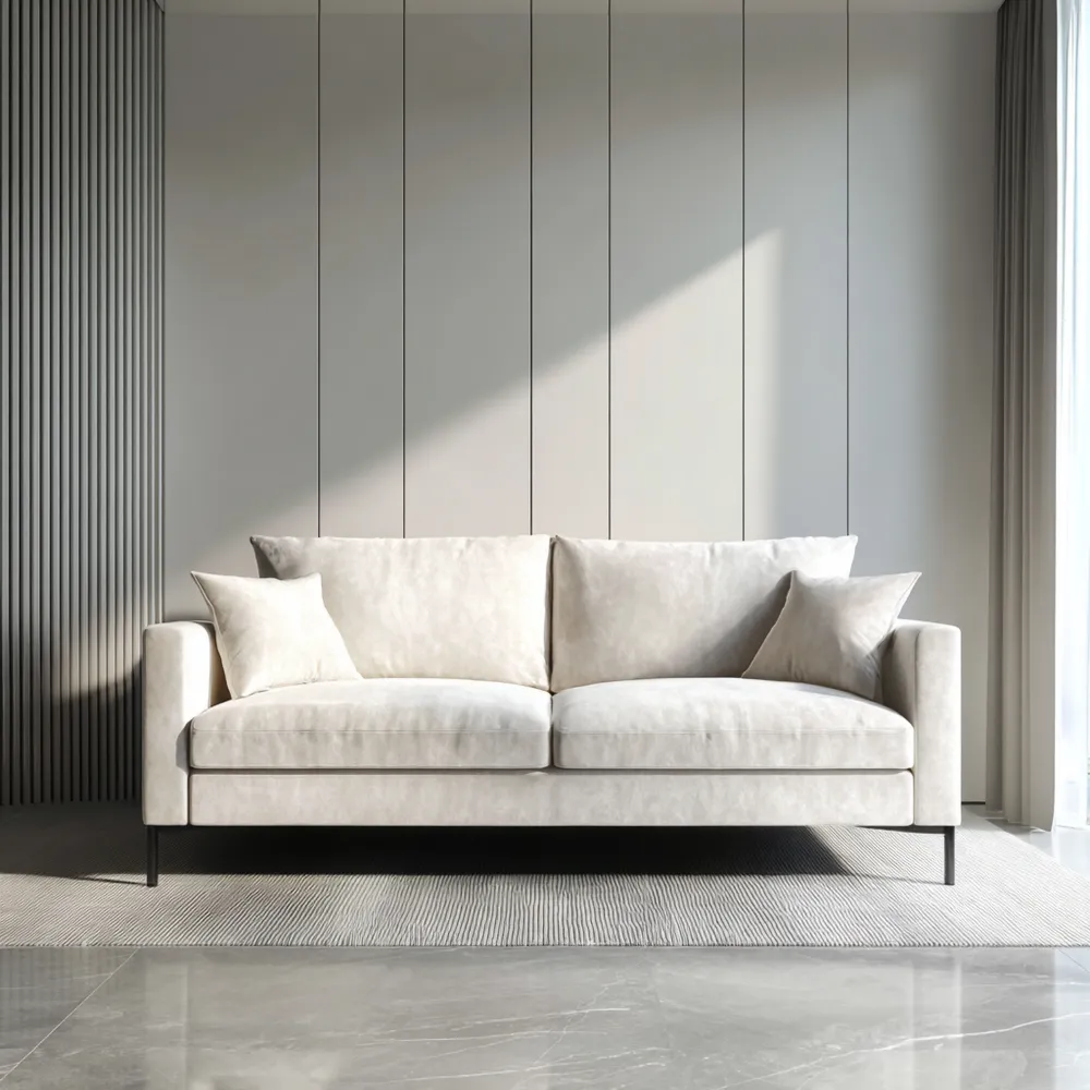 2-Sitzer-Sofa Stoff 180x85x75 cm - Cremeweiß - Modernes Design