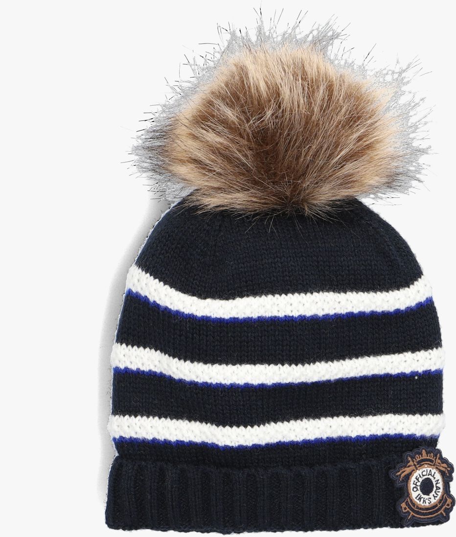 IKKS blauw/wit gestreepte ikks muts set tricot
