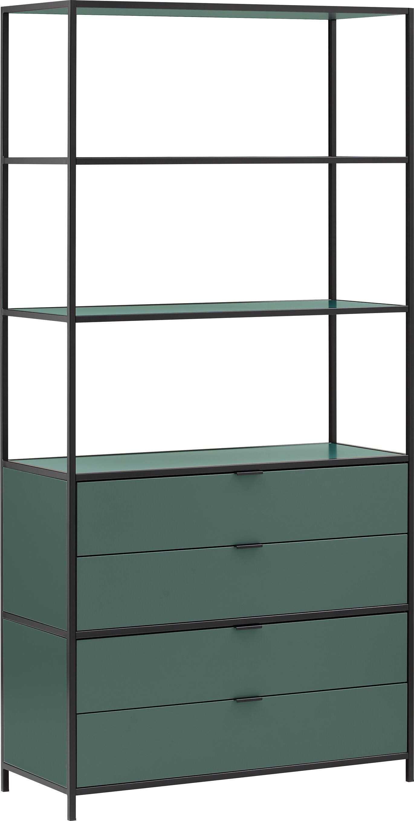 SEVEN Regal - Grün / B: 93.2 cm x T: 39.0 cm x H: 189.0 cm