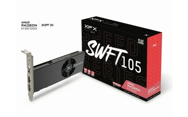 XFX Speedster SWFT105 Radeon RX 6400 - grafikkort - Radeon RX 6400 - 4 GB GDDR6 - PCIe 4.0 lavprofil - HDMI, DisplayPort