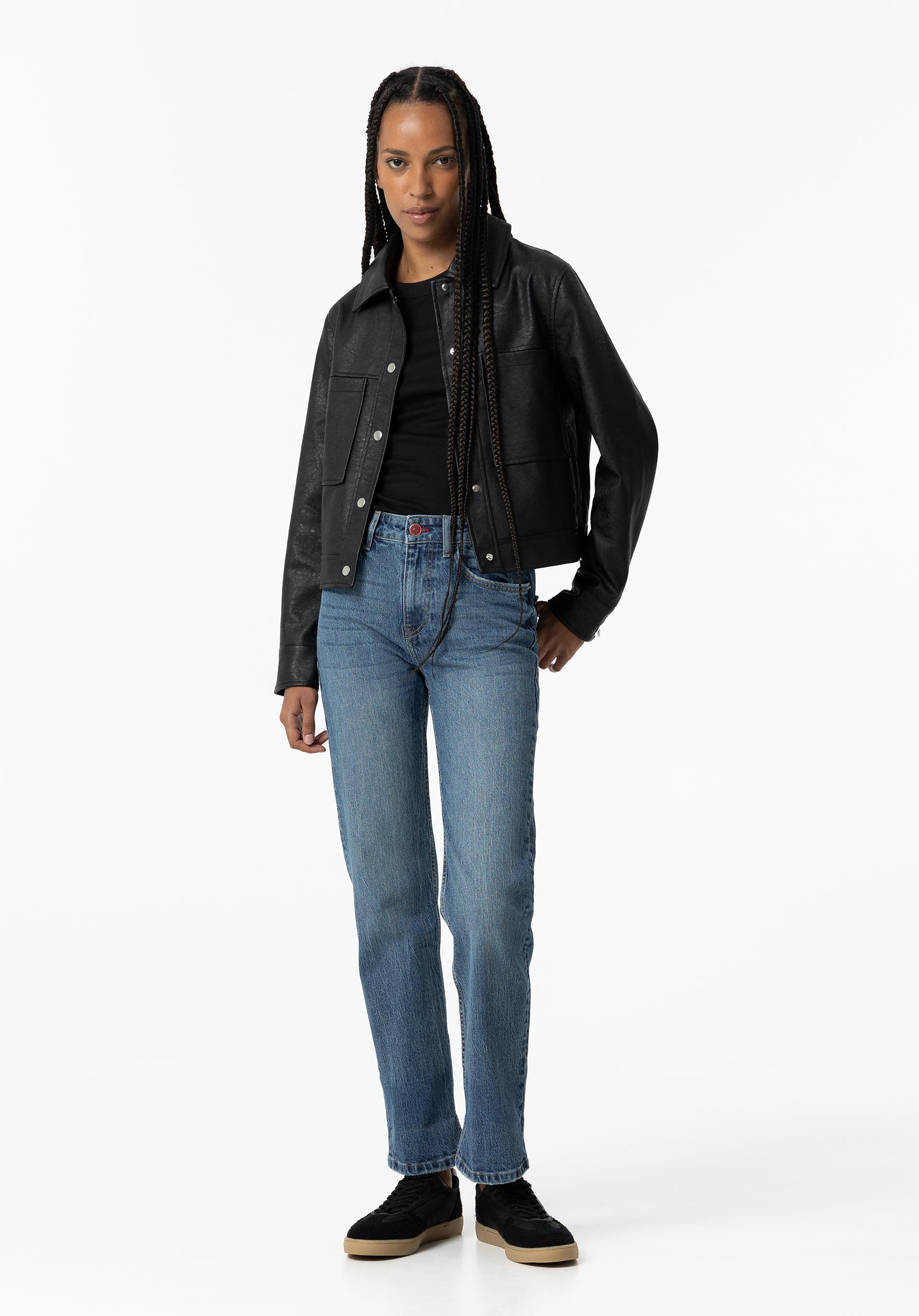 Jeans Amy Straight Fit Cintura Alta