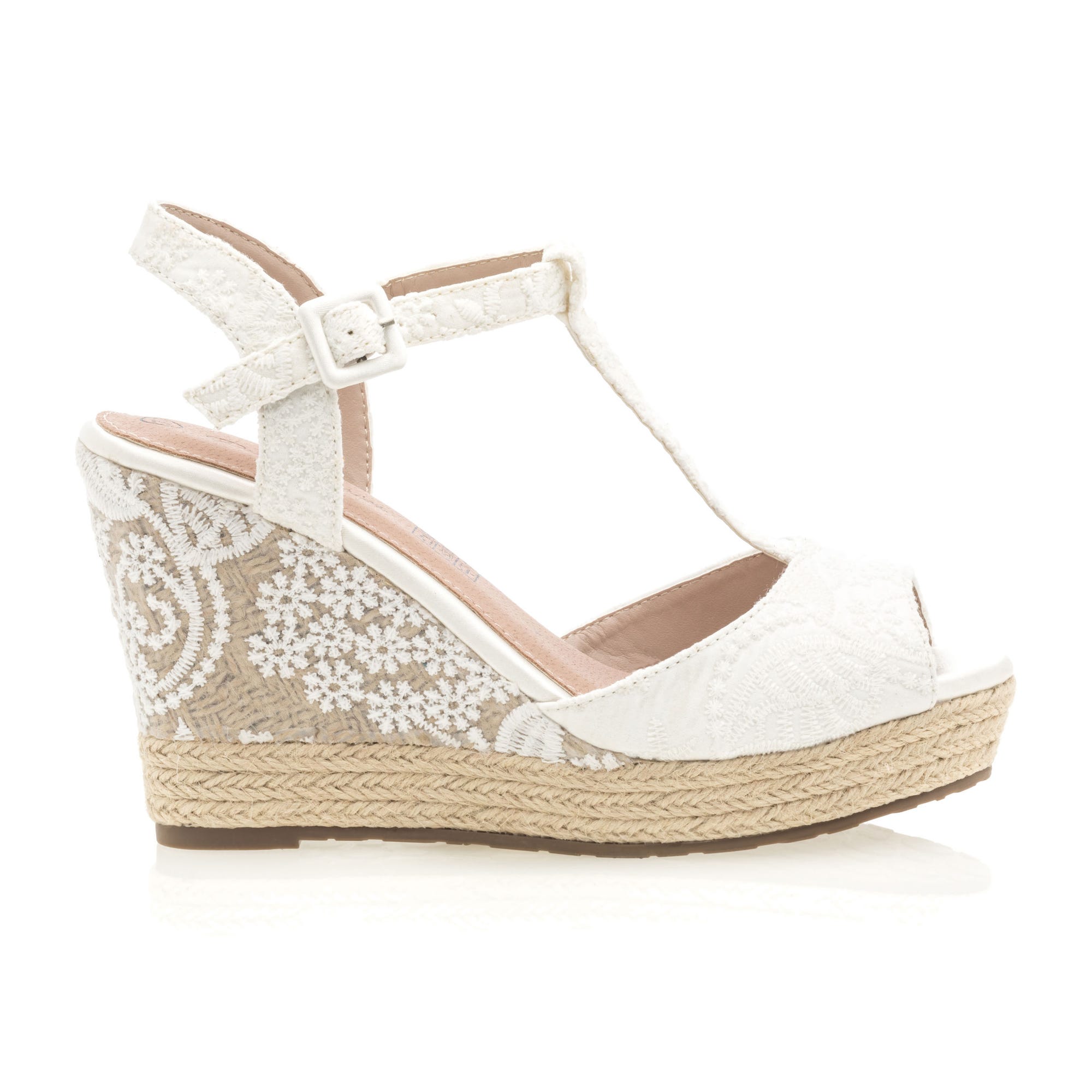 Sandales à talon compensé Femme blanc