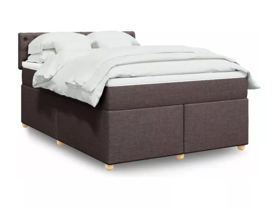 Sommier à lattes de lit avec matelas Marron foncé 160x200 cm