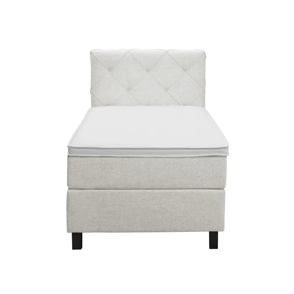 Boxspring Liv geruit - ecru - 90x200 cm - vierkante poot