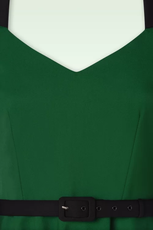 Glamour Bunny Vanessa swing jurk in bosgroen