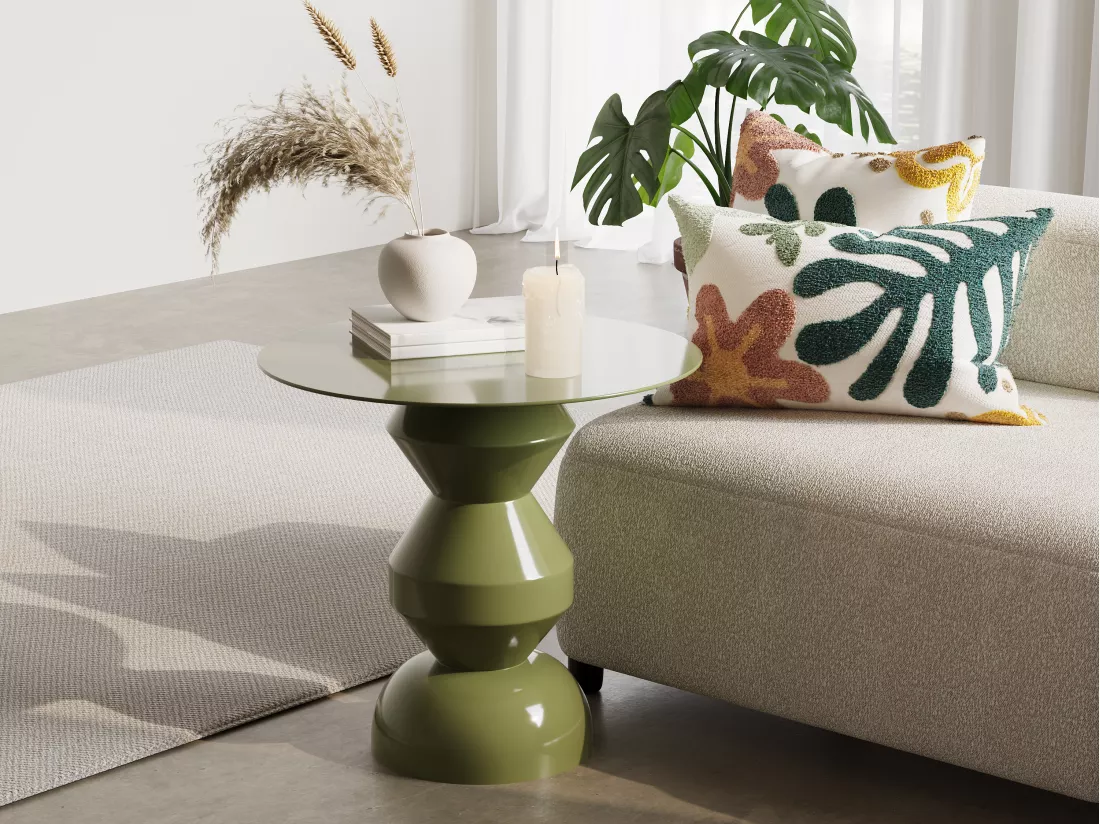 Table d'appoint en métal - Kaki - SUPITA