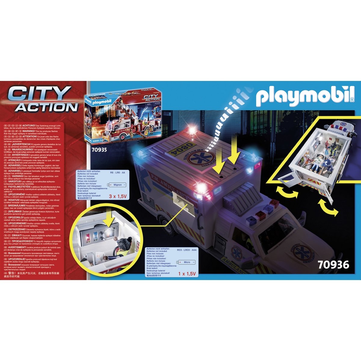 City Action Ambulance avec secouristes et blessé