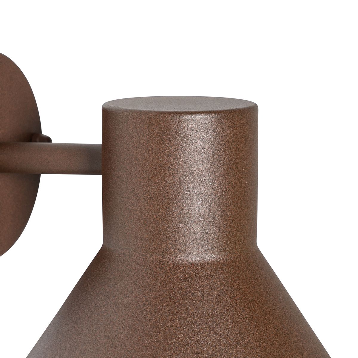 Industriële buitenwandlamp roestbruin kegel IP44 - Natas