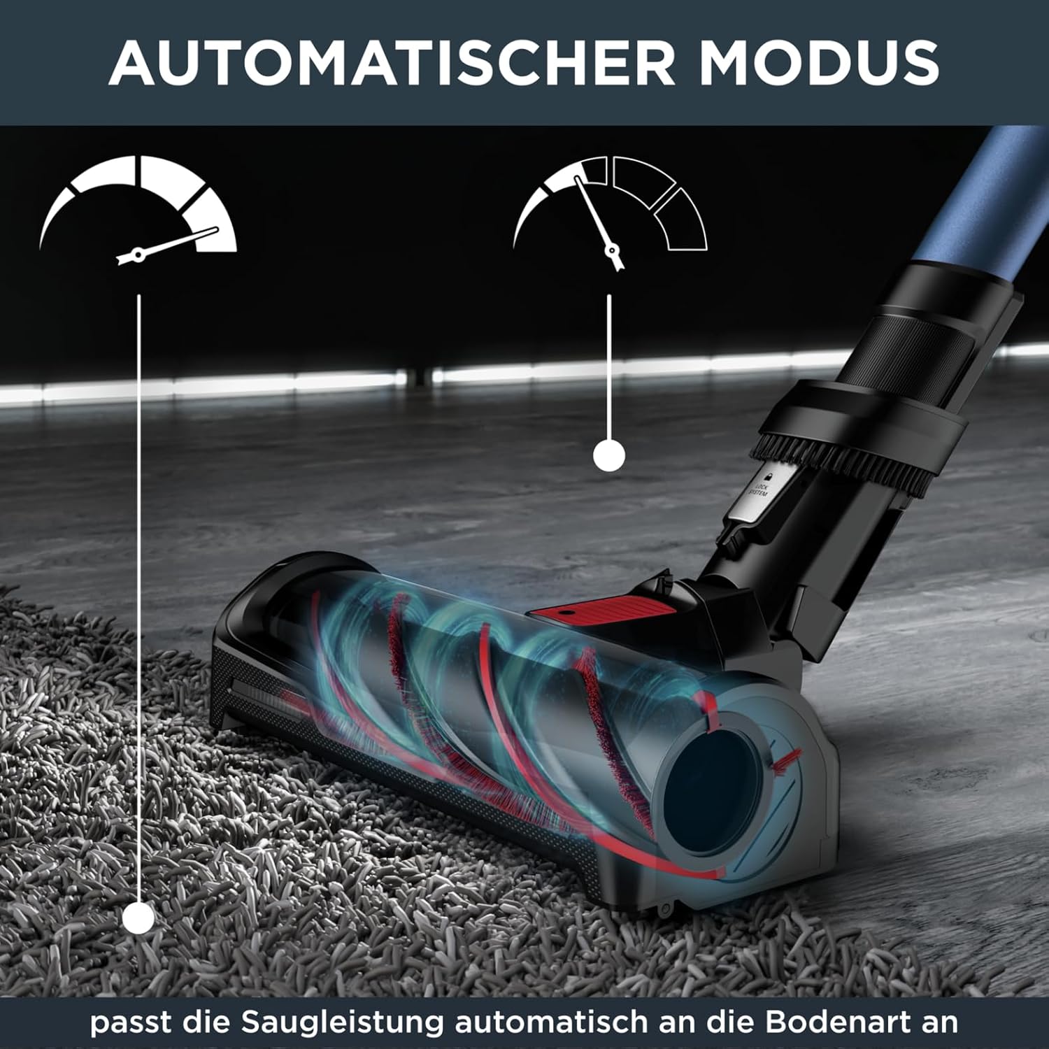 Rowenta X-Force Flex 12.60 Aqua kabelloser Akku-Stabstaubsauger, 150 Air Watt, bis zu 45 Min. Laufzeit, 2-in-1 Reinigung, inkl. Aqua Düse, Flex-Gelenk, LED-Düse, Blau-Schwarz, RH98C8
