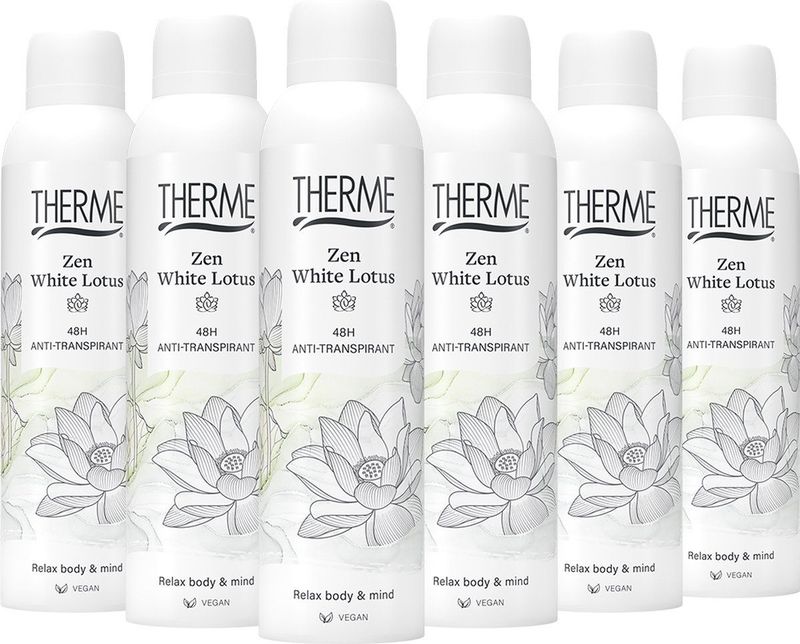 6x Therme Anti-Transpirant Zen White Lotus 150 ml