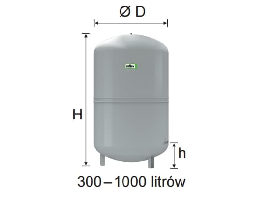 Trykeksp.beh. N 400l 6b 1'' cylindrisk