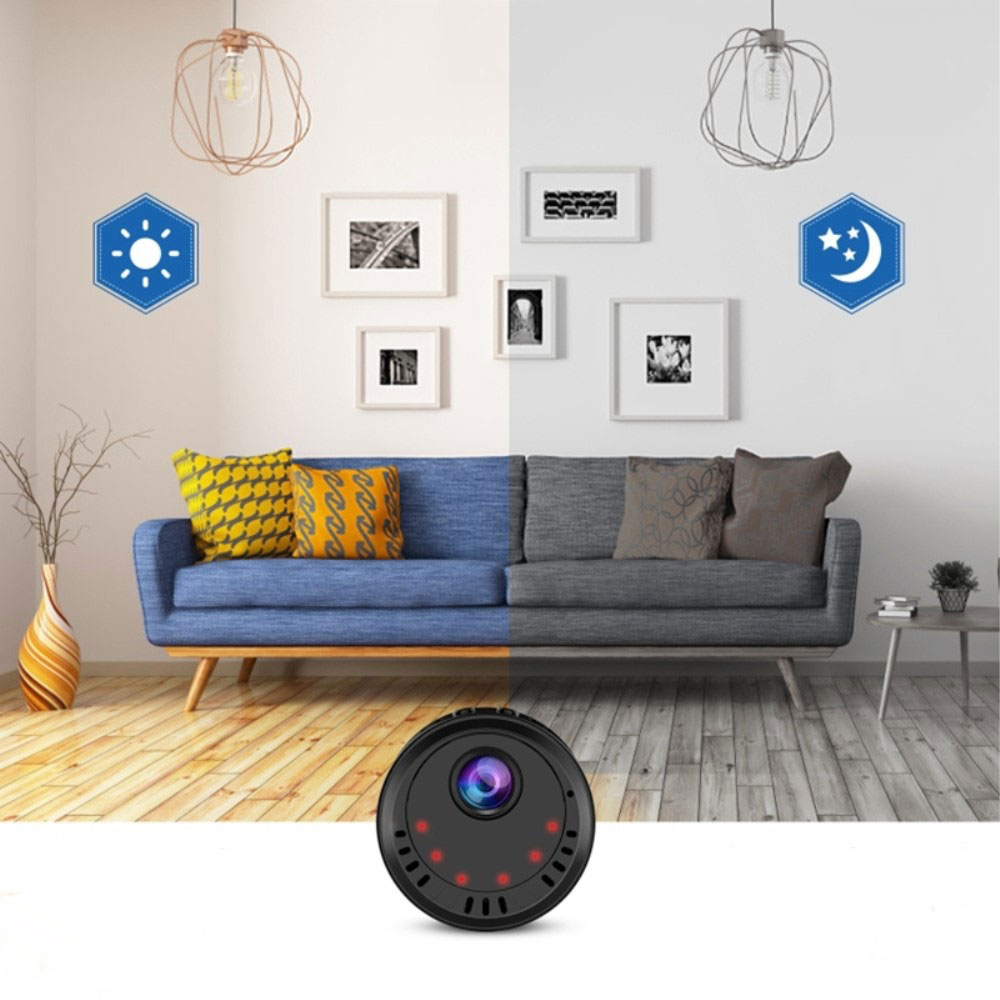 Mini WiFi IP Kamera Ultra HD 4K Infrarot LED's Nachtsichtfunktion mit Akku (500mAh) und Micro SD Kartenslot   Halterung und Clip-Halter (iOS/Android)