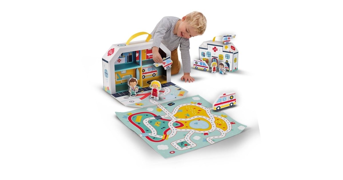 SES CreativePetits pretenders - Ziekenhuis speelkoffer en speelmat  (18012)