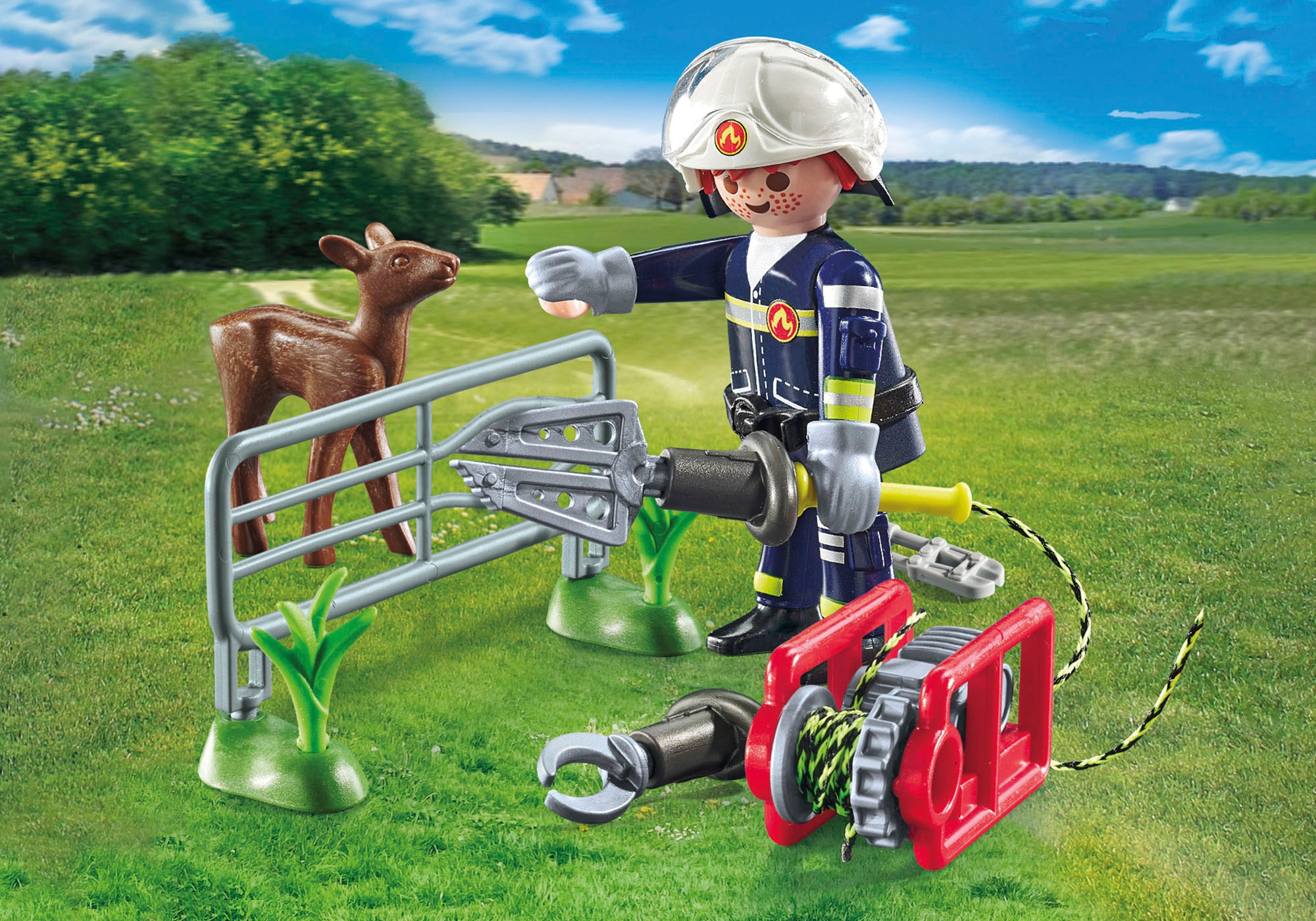 Playmobil® Konstruktions-Spielset »Feuerwehr-Tierrettung (71467), Action Heroes« Made in Europe
