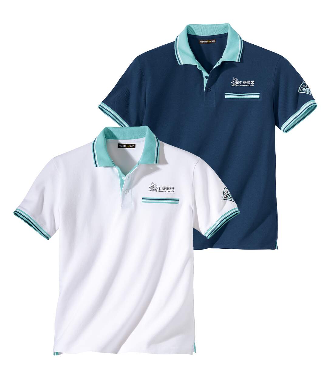 Lot de 2 Polos Piqués Pacific Coast