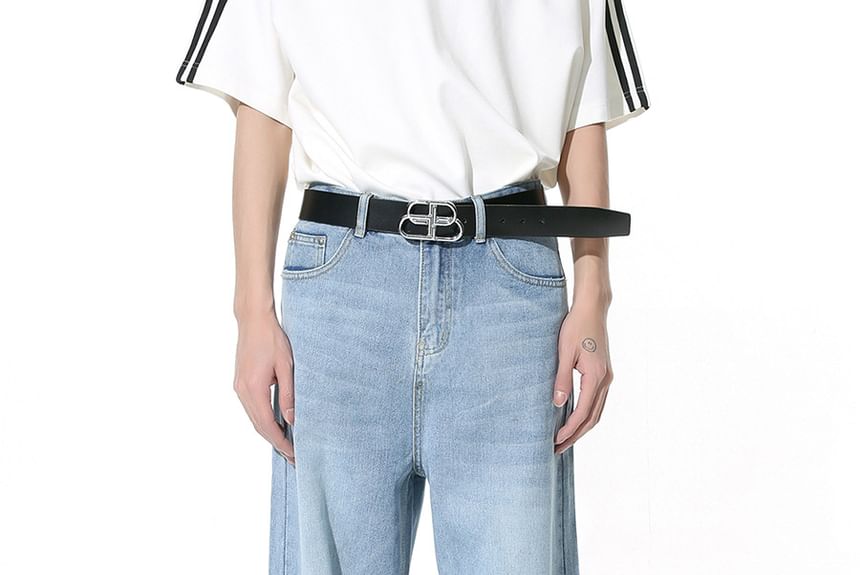 FAERIS - Mid Rise Washed Wide Leg Jeans