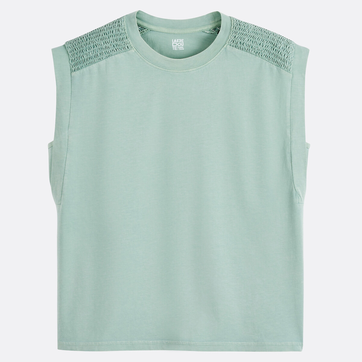 COLEÇÃO LA REDOUTE<br>Camiseta sem mangas com gola redonda e ombros franzidos