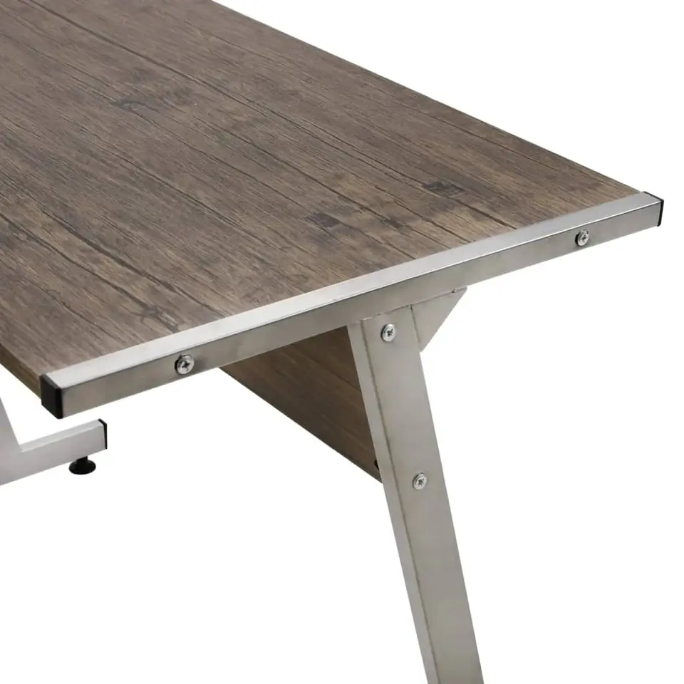 vidaXL - Bureau - Bruin - Bewerkt hout
