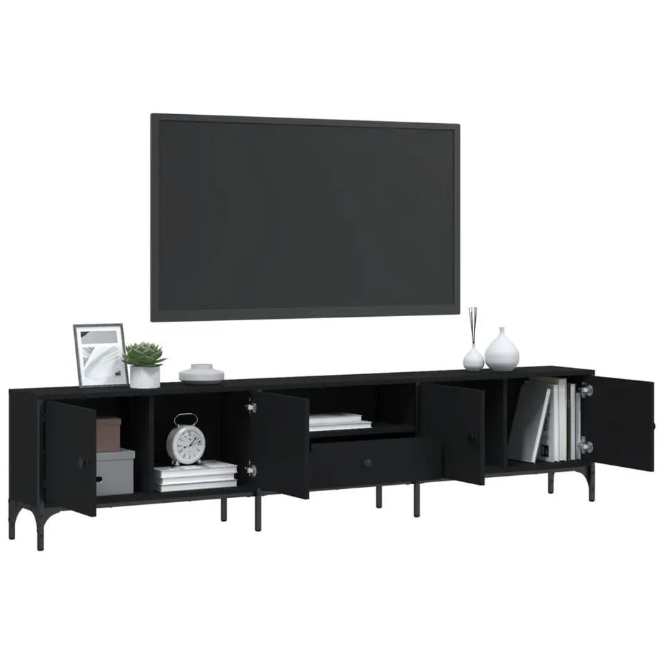 vidaXL - Tv-meubel - Zwart - Bewerkt hout