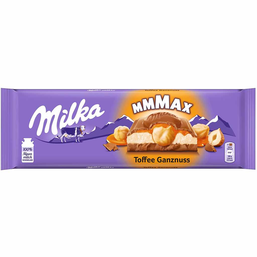 MILKA Tafelschokolade MMMAX Toffee Ganznuss 300g MHD:15.8.25
