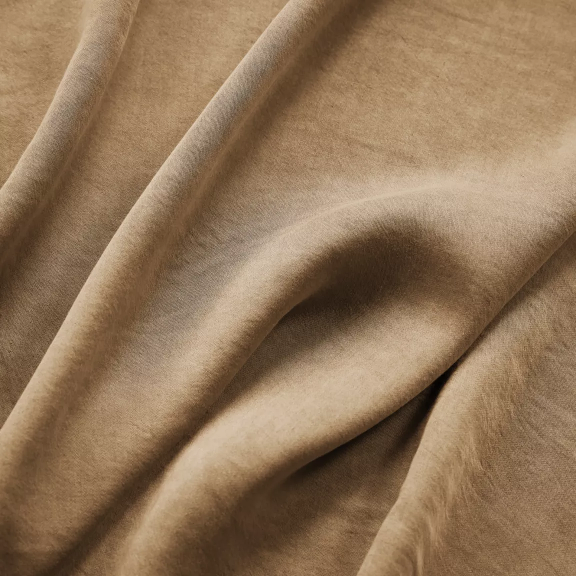 Taie d'oreiller rectangulaire lyocell Tencel™ lavé (50 x 80 cm) Olivia Camel