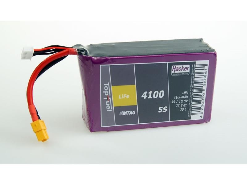 Hacker RC-Akku LiFe 4100 mAh 16.5 V 30C TopFuel MTAG 5S Hacker TopFuel LiFe Akku für Flugmodelle