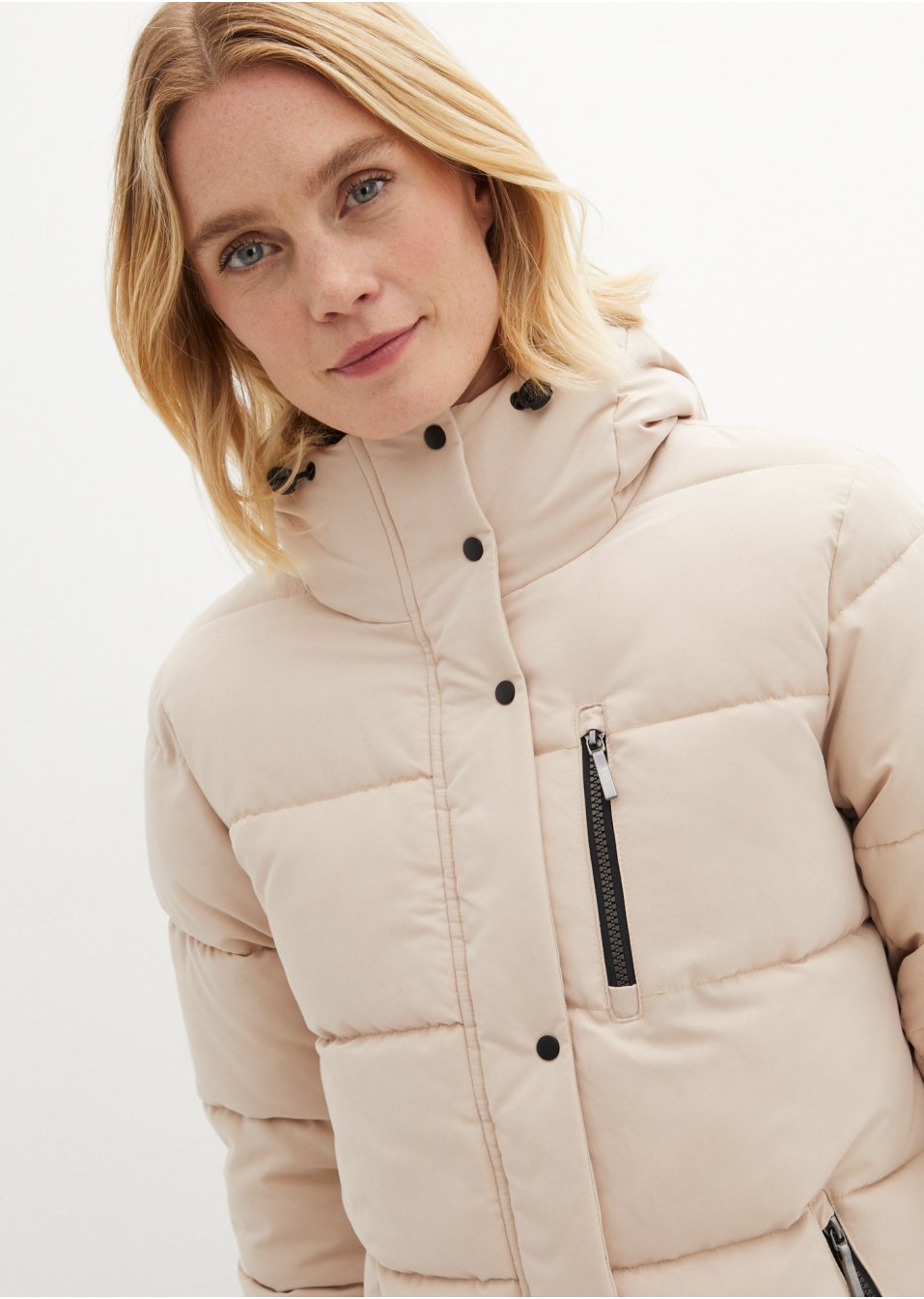 Veste matelassée en polyester recyclé avec détails contrastants
