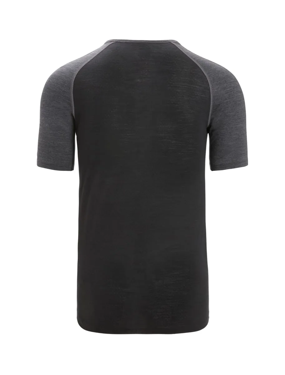 Icebreaker Men's 125 Zoneknit™ Short Sleeve Crewe Jet Heather/Black/Metro Heather