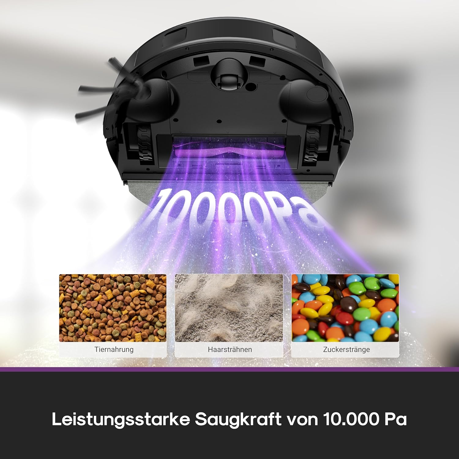 Eureka E20 Evo Plus Saugroboter mit Wischfunktion Absaugstation beutelloser, Saugroboter 10000 Pa, Saug Wischroboter mit Selbstentleerung, Anti-Wickel für Tierhaare, Hartböden, Teppiche