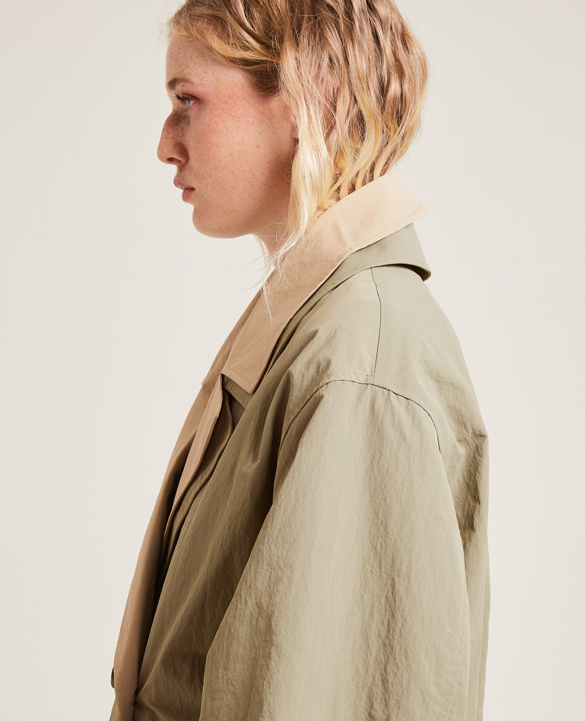 Trench court - Beige chiné