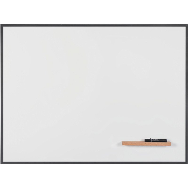 Tableau blanc acier émaillé magnétique cade noir 240 x 120 Curvo Bi Office