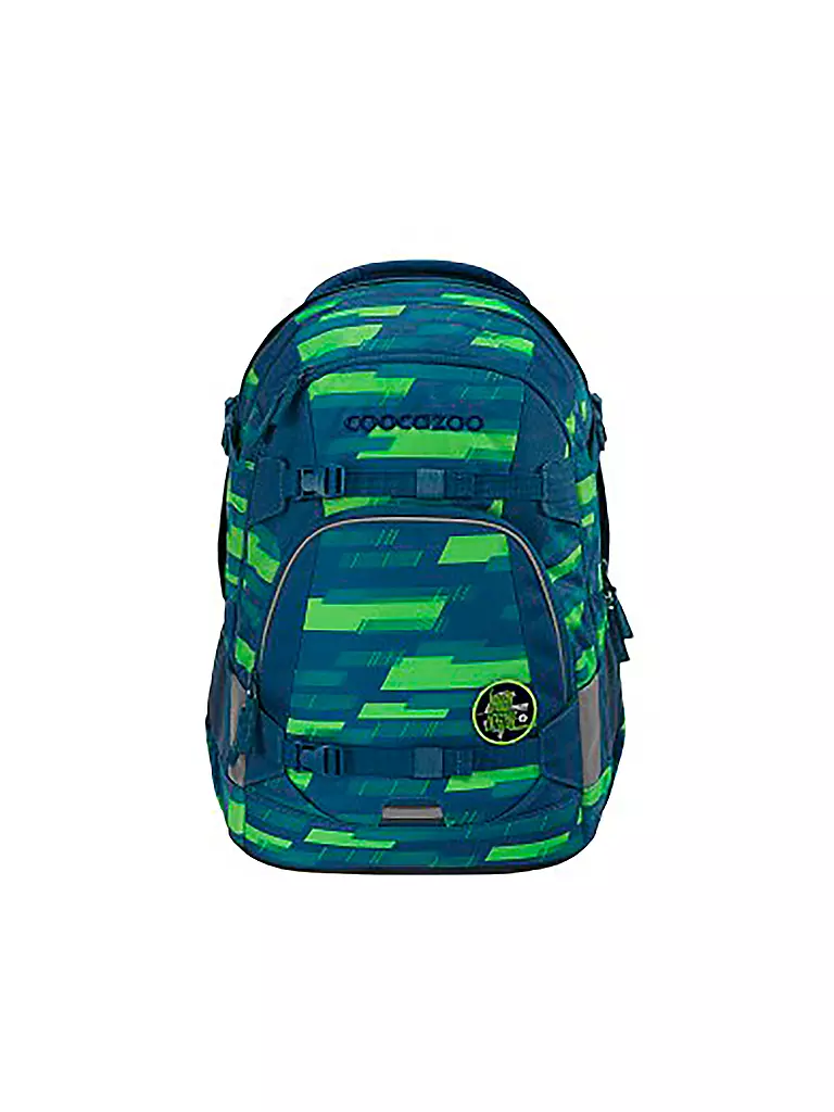 COOCAZOO Schulrucksack MATE Lime Stripe blau